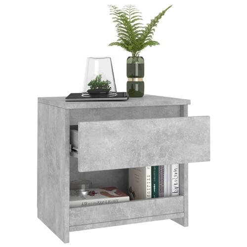 Sengeborde 2 stk. 40x30x39 cm konstrueret træ betongrå