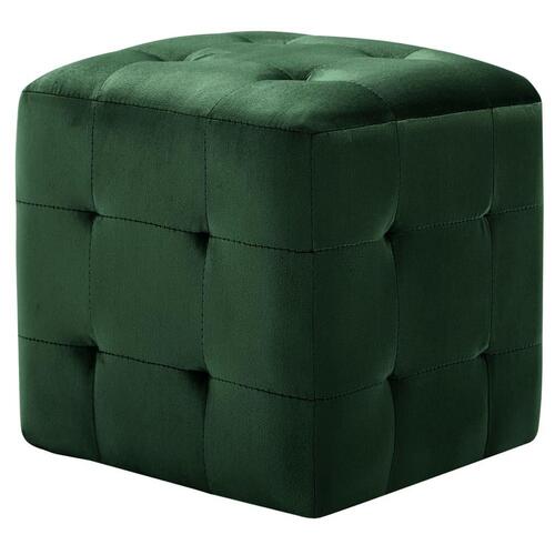 Sengeskabe 2 stk. 30 x 30 x 30 cm fløjlsstof grøn