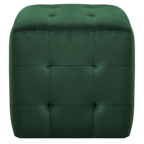 Sengeskabe 2 stk. 30 x 30 x 30 cm fløjlsstof grøn