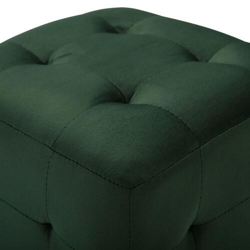 Sengeskabe 2 stk. 30 x 30 x 30 cm fløjlsstof grøn