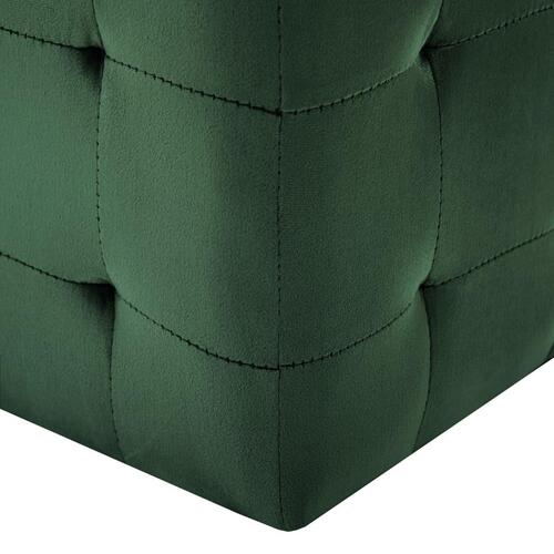 Sengeskabe 2 stk. 30 x 30 x 30 cm fløjlsstof grøn