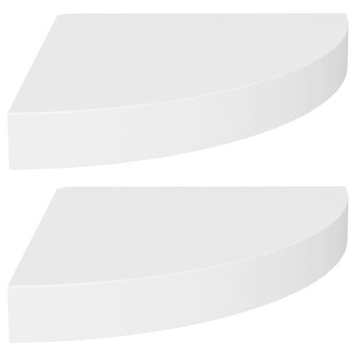 Hjørnehylder 2 stk. 25x25x3,8 cm MDF hvid (OUTLET B)