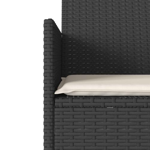 2-personers sofa med bord og hynder polyrattan sort (OUTLET A)