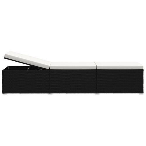 Liggestole 3 dele med tebord polyrattan sort (OUTLET A+)