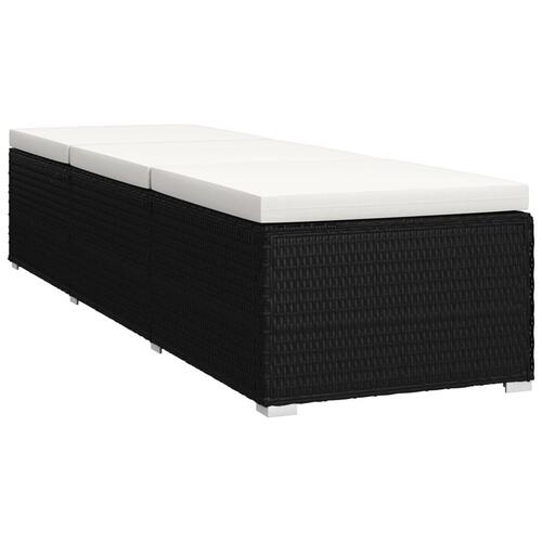 Liggestole 3 dele med tebord polyrattan sort (OUTLET A+)