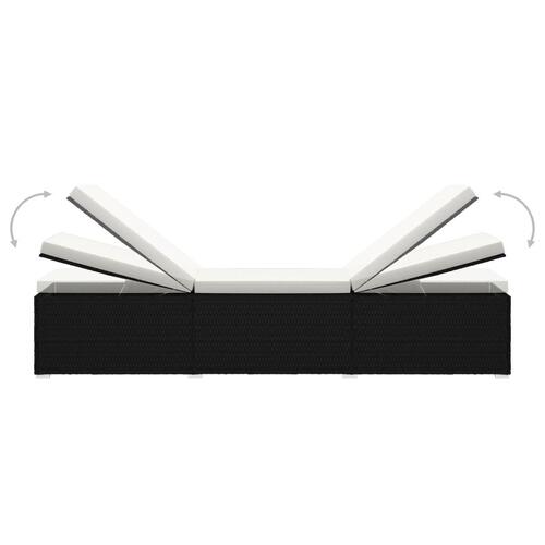 Liggestole 3 dele med tebord polyrattan sort (OUTLET A+)