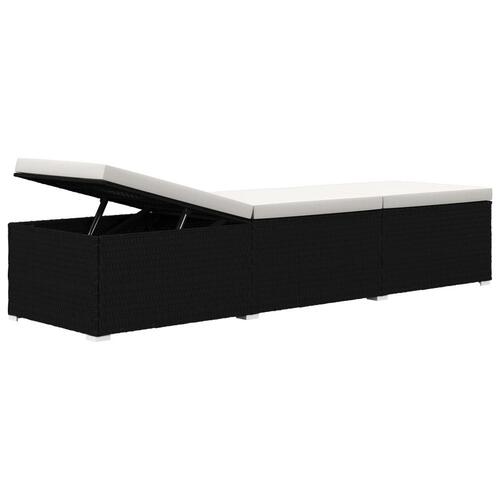 Liggestole 3 dele med tebord polyrattan sort (OUTLET A+)