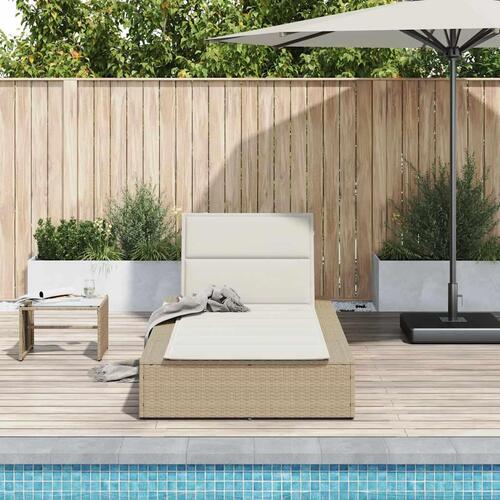 Solseng med flydende hynde polyrattan beige (OUTLET B)