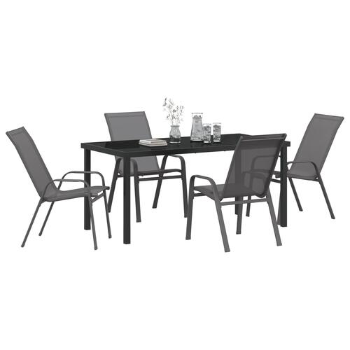 5-delt Have Dining Sæt Grå Textilene og Stål
