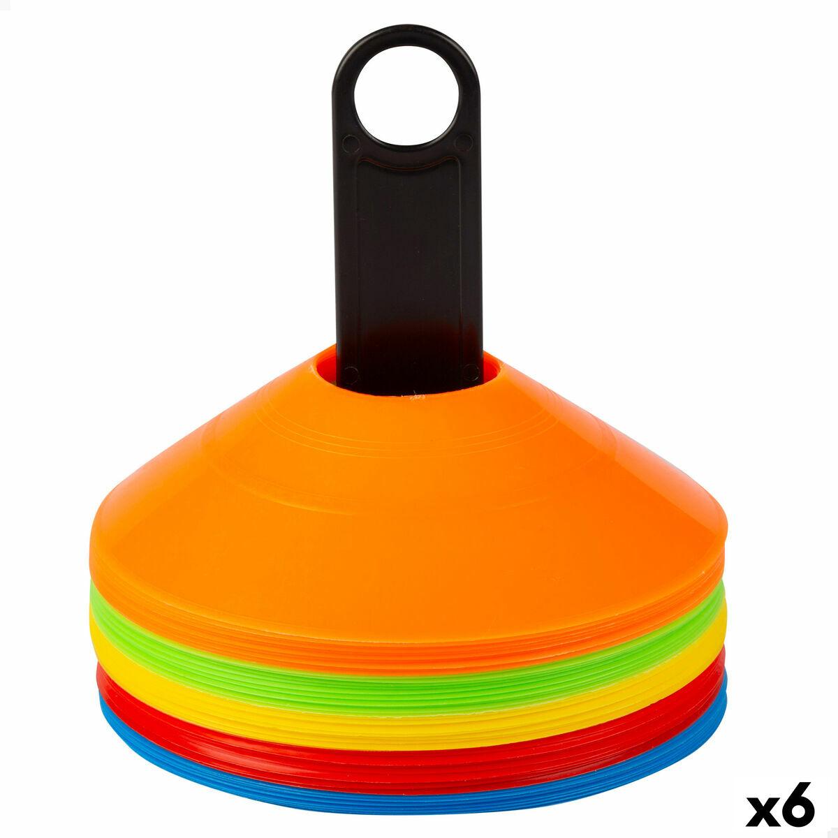 Aktive træningskegler - sæt med 6 (multifarvet)