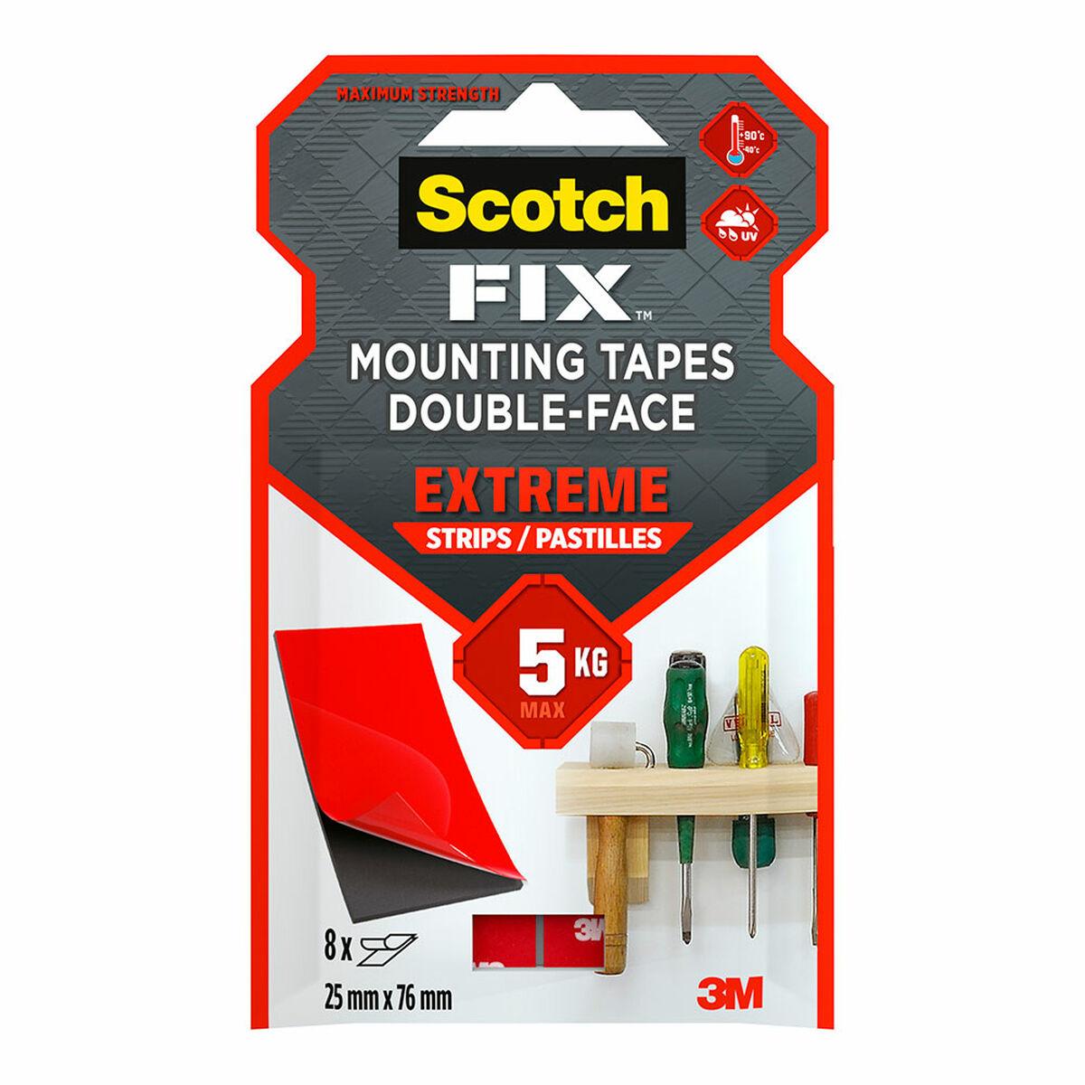 Scotch dobbeltsidet monteringstape - Extreme Strips 25 × 76 mm