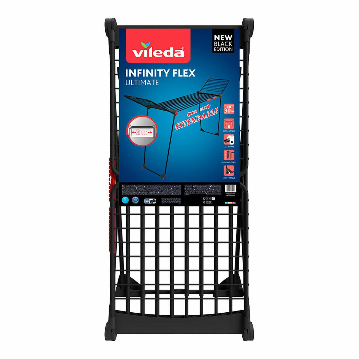 Vileda Infinity Flex Ultimate tørrestativ - udtrækkeligt, 30 m, sort