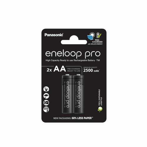 Genopladelige batterier Panasonic BK-3HCDE/2CP 2500 mAh 1,2 V