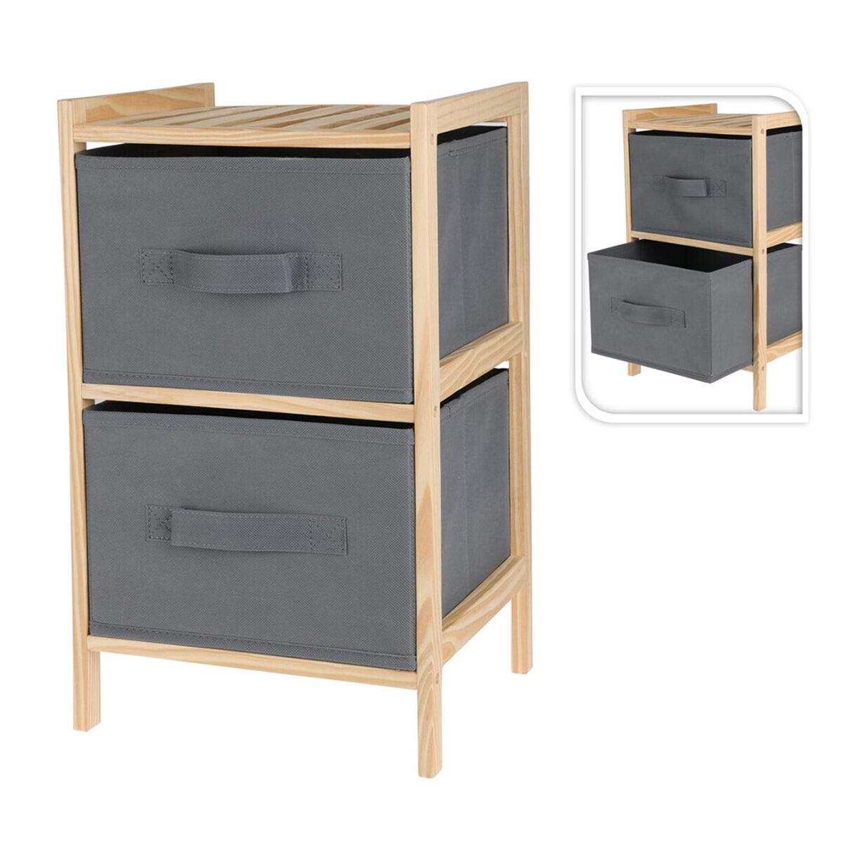 Storage Solutions kommode med 2 stofskuffer, 27,5 × 25 × 46 cm
