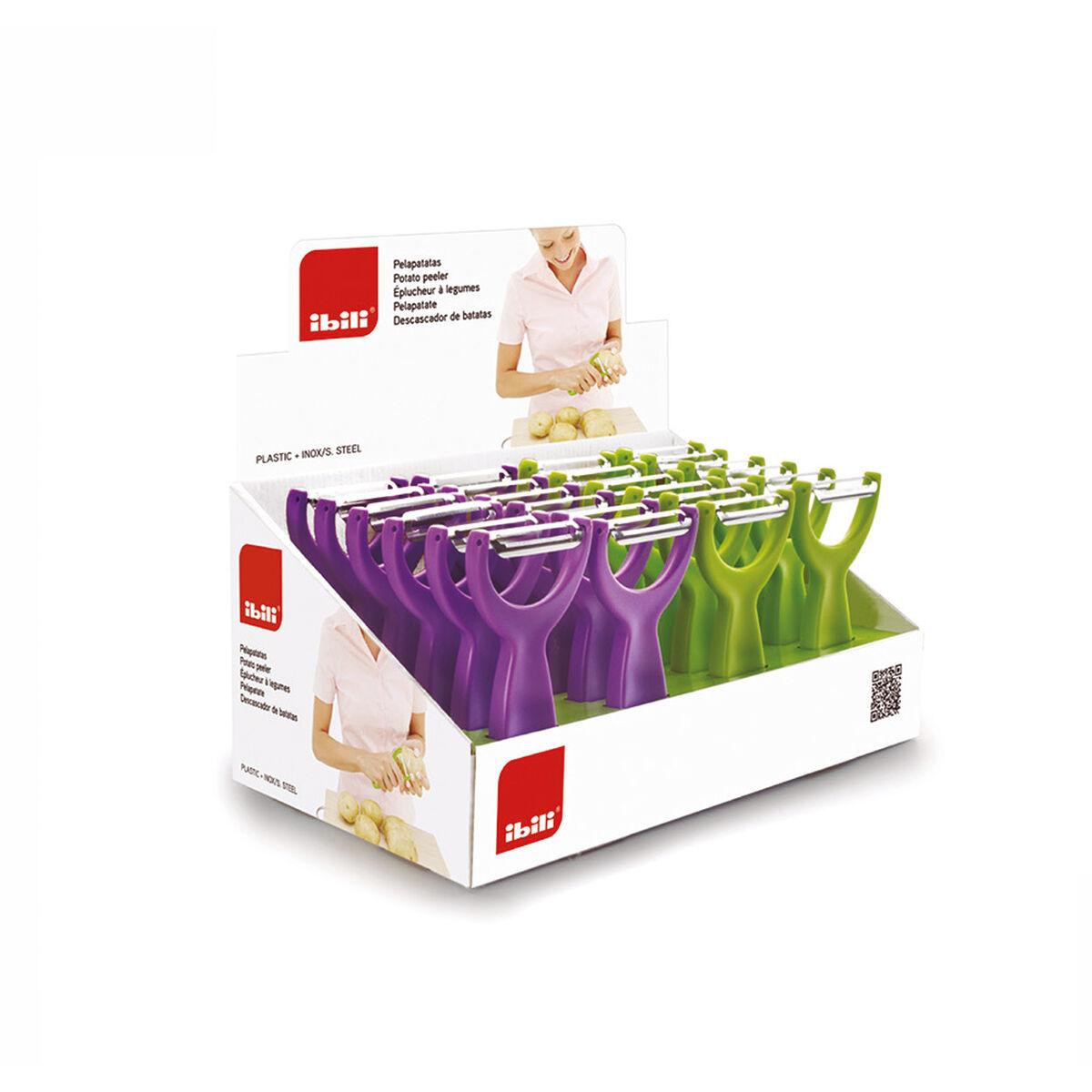 Ibili skrællekniv til frugt og grønt, 14,5 cm - grøn, rustfrit stål og plastik