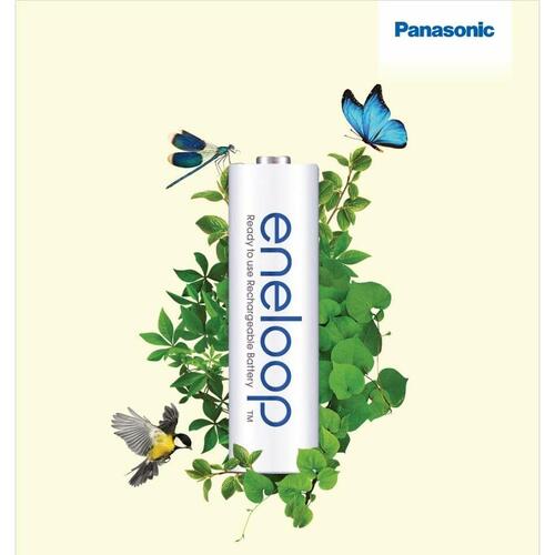 Panasonic eneloop pro AA genopladelige batterier - BK-3HCDE/4CP + etui (4 stk.)