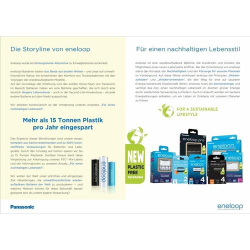 Panasonic eneloop pro AA genopladelige batterier - BK-3HCDE/4CP + etui (4 stk.)