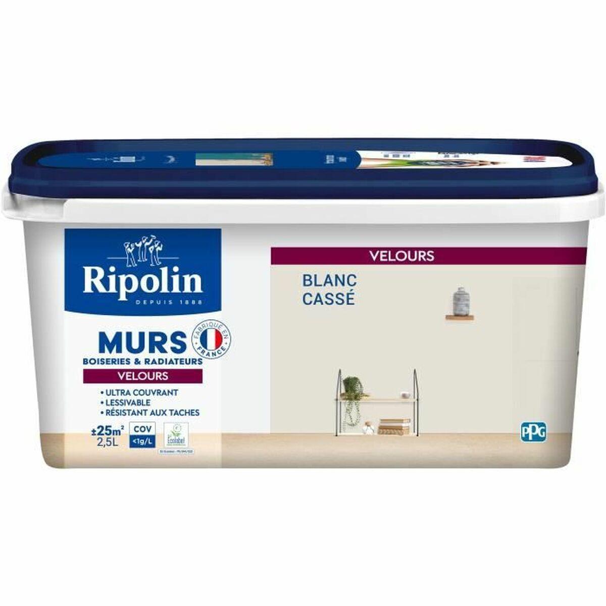 Ripolin Maling 467079 - Hvid Natur, mat/velours, 2,5 l