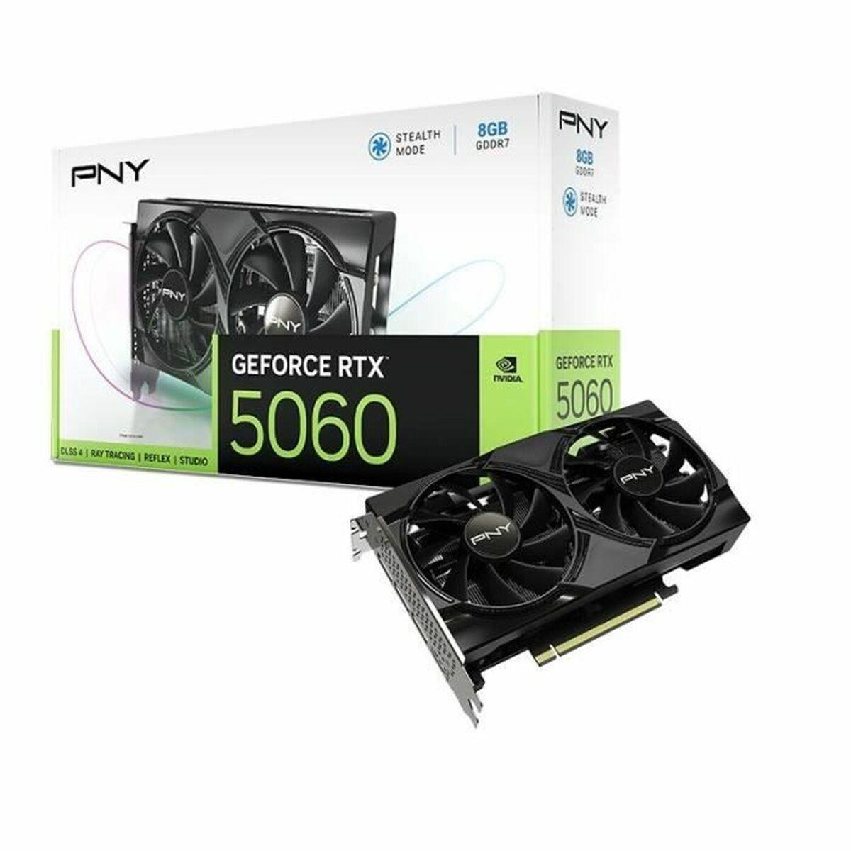 PNY GeForce RTX 5060 grafikkort - 8 GB GDDR7, sort