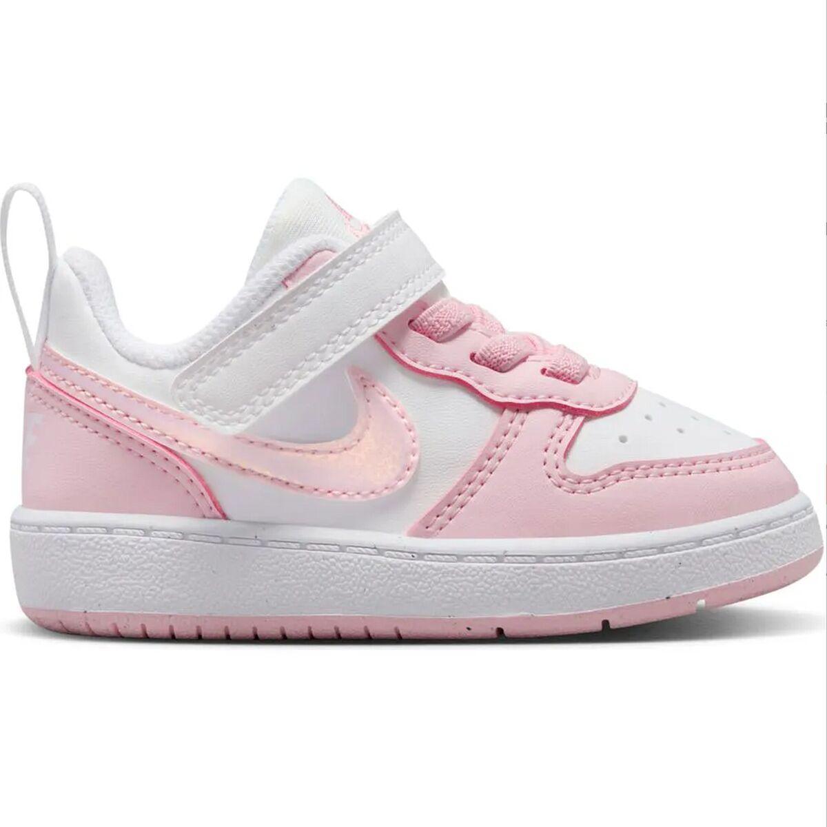 Nike Court Borough baby sneakers - hvid/lyserød, str. 17 (DV5458-105)