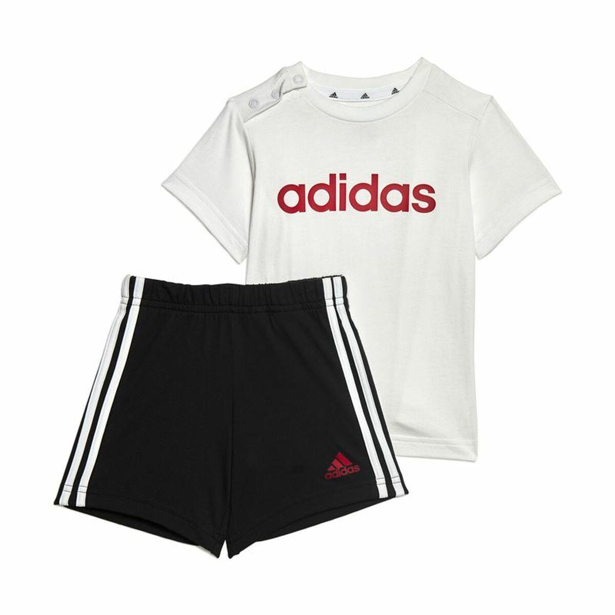 Adidas Lineage baby sportssæt - hvid T-shirt og sorte shorts (9-12 mdr)