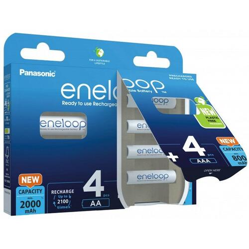 Genopladelige batterier Panasonic BK-3MCDE+4MCDE/8CP