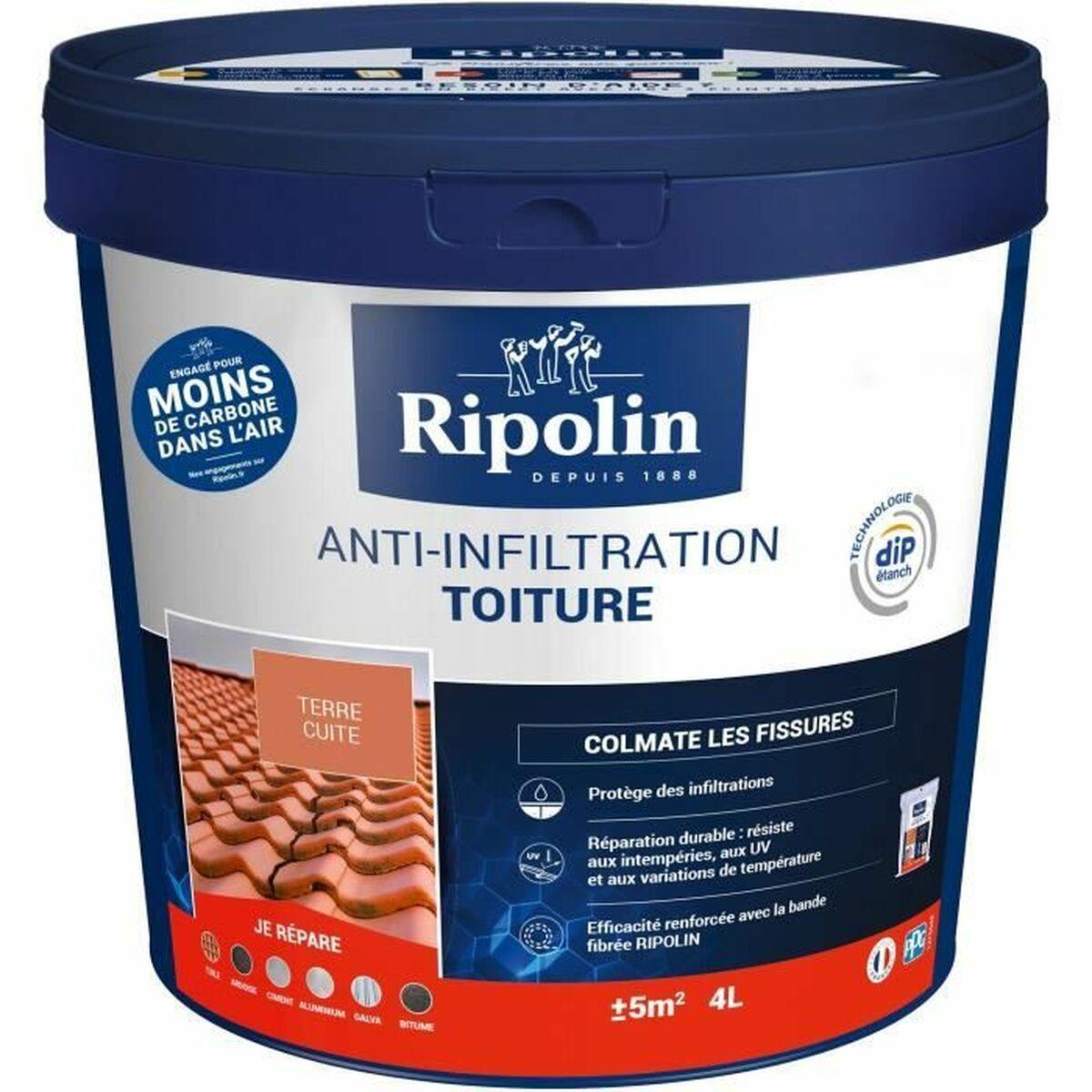 Ripolin Anti-infiltrationsmaling til tag, 4 l - terrakotta