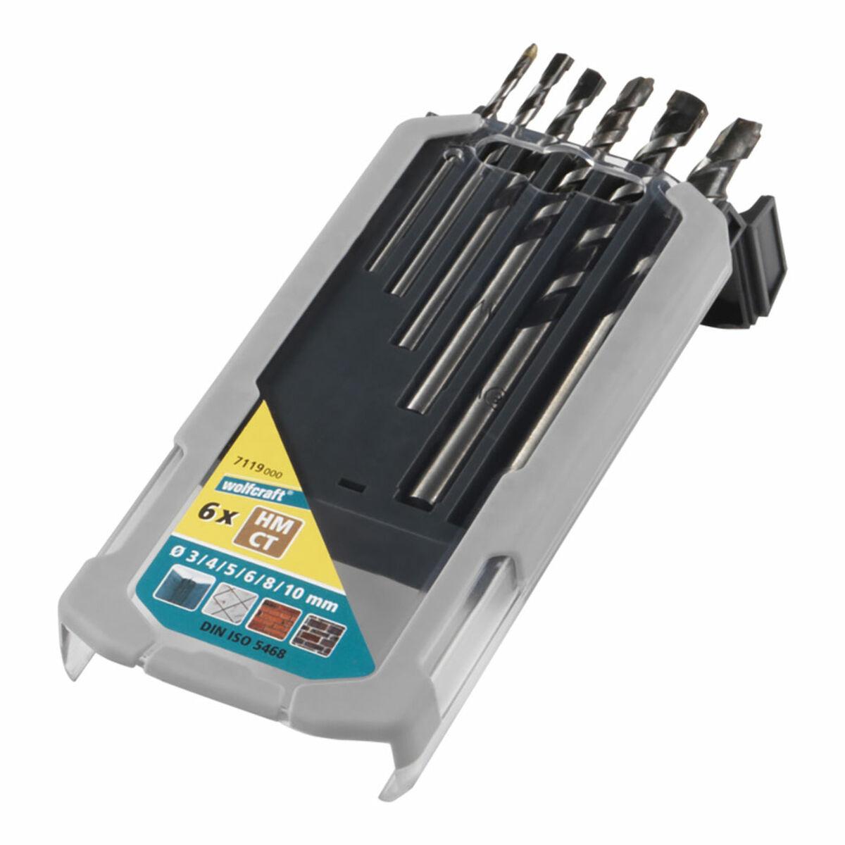 Wolfcraft bore- og mejselsæt til beton, 6 dele (Ø 3-10 mm)