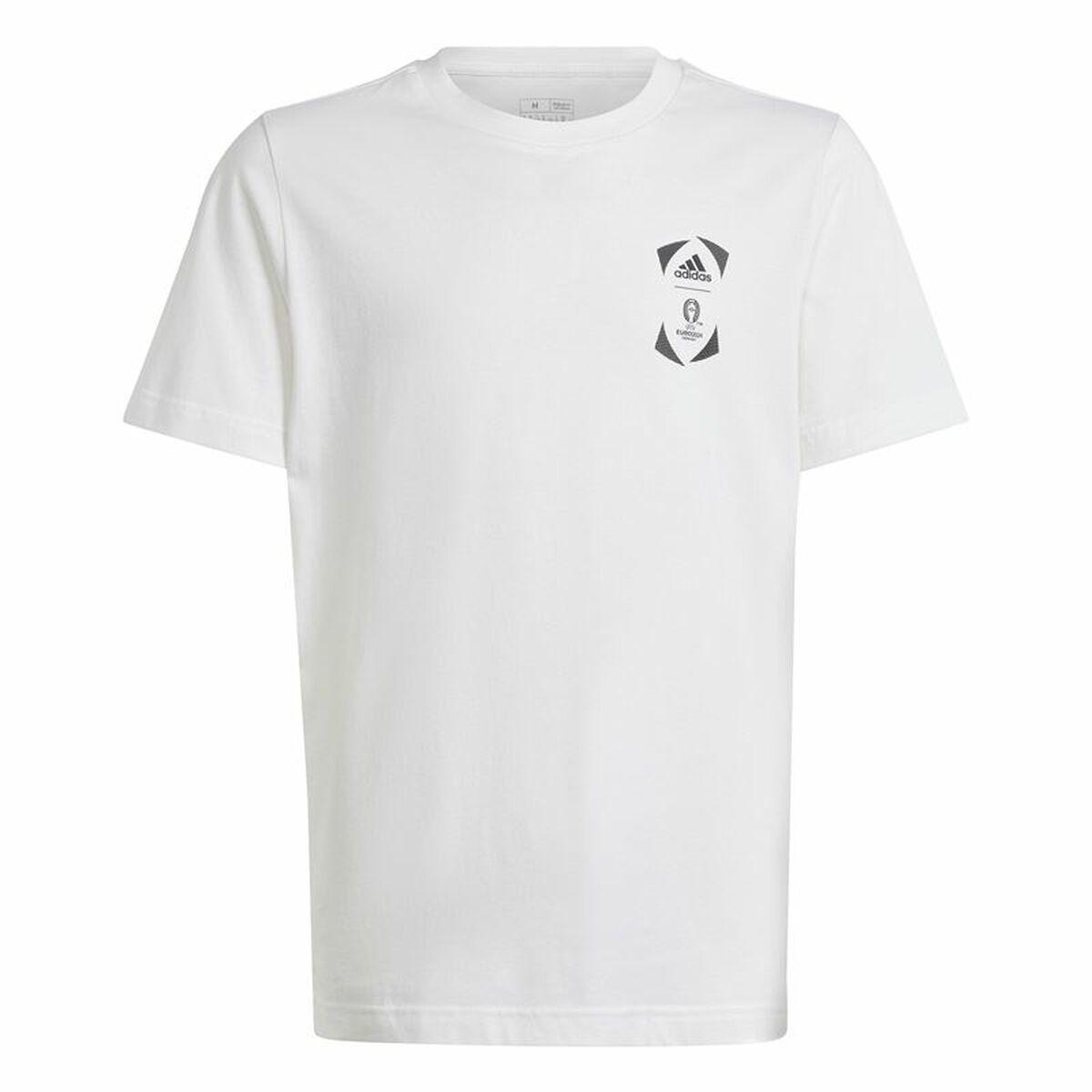 Adidas EURO 24 kortærmet T-shirt til børn - Hvid (9-10 år)