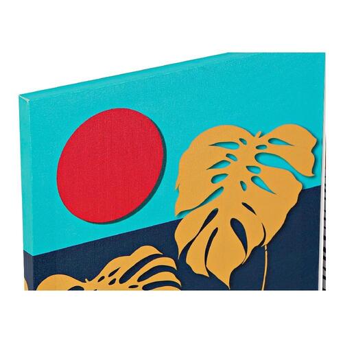 Maleri Tropical Lærred (4 stk) (30 x 1.8 x 40 cm)