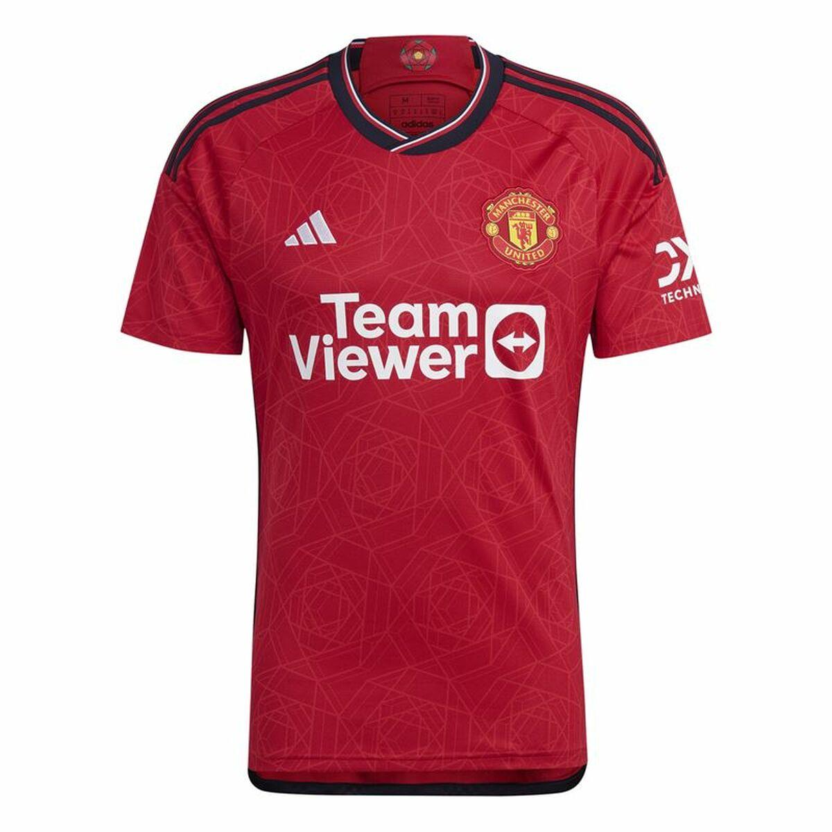 Adidas Manchester United hjemme T-shirt til mænd, kortærmet - L, rød