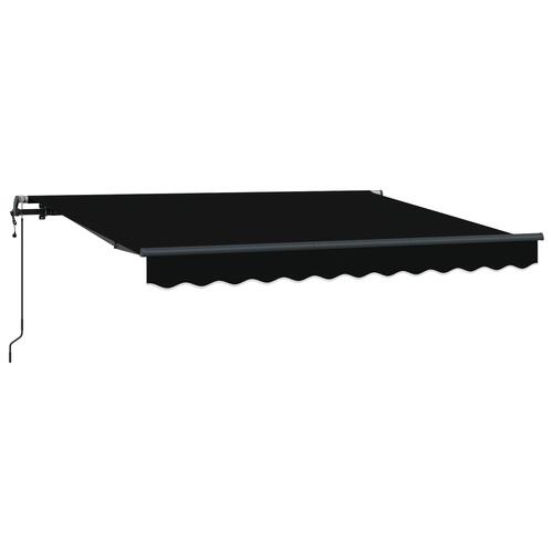 Automatisk Utrækkelig Markise Sort 300x200 cm&& Markise Erstatningsstof til 3x2 m Ramme Sort&& Elektrisk Markise Ramme Utrækkelig 3x2 m Metal