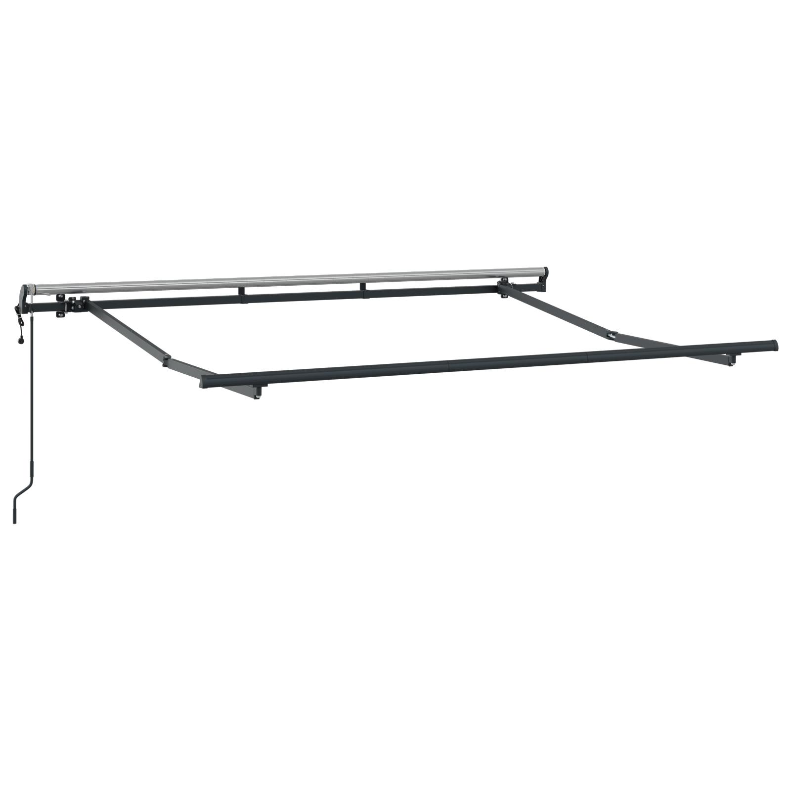Automatisk Utrækkelig Markise Sort 300x200 cm&& Markise Erstatningsstof til 3x2 m Ramme Sort&& Elektrisk Markise Ramme Utrækkelig 3x2 m Metal