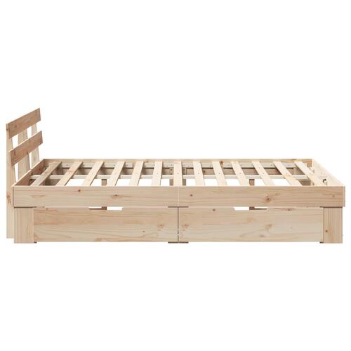 Sengestel med skuffer 140x190 cm Massivt fyrretræ