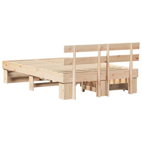 Sengestel med skuffer 140x190 cm Massivt fyrretræ