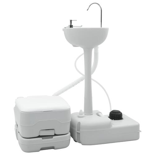 Camping Toilet Grå krop + Hvid låg + Cool grå NA NA NA