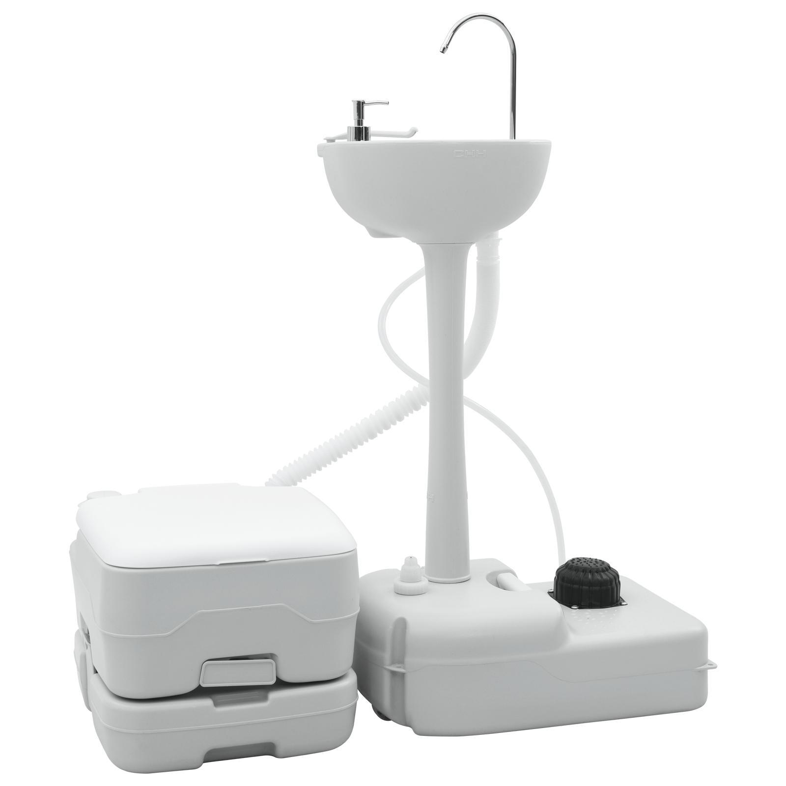 Camping Toilet Grå krop + Hvid låg + Cool grå NA NA NA