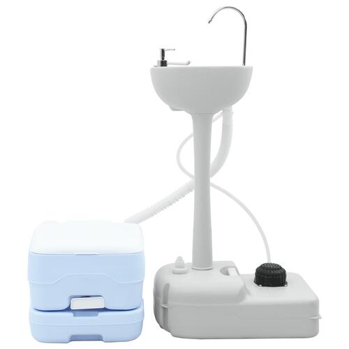 Campingtoilet Lyseblå krop + Hvidt låg Ikke relevant