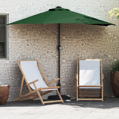 Haveparasol halvdel med aluminiumspole Grøn 294 cm