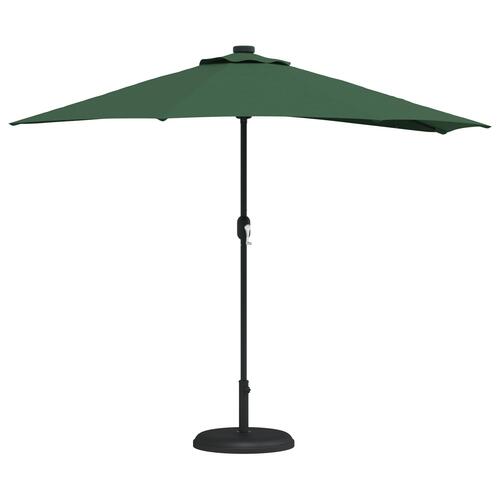 Haveparasol halvdel med aluminiumspole Grøn 294 cm