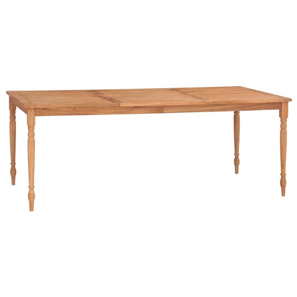 Batavia-bord 200x100x75 cm massivt teaktræ
