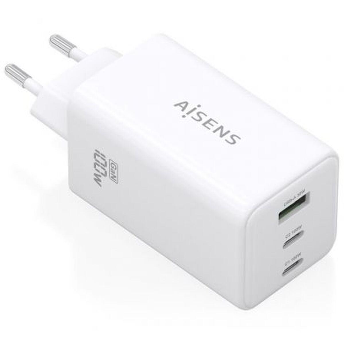 Oplader 100 W Aisens ASCH-100W3P051-W - hvid, USB og USB-C