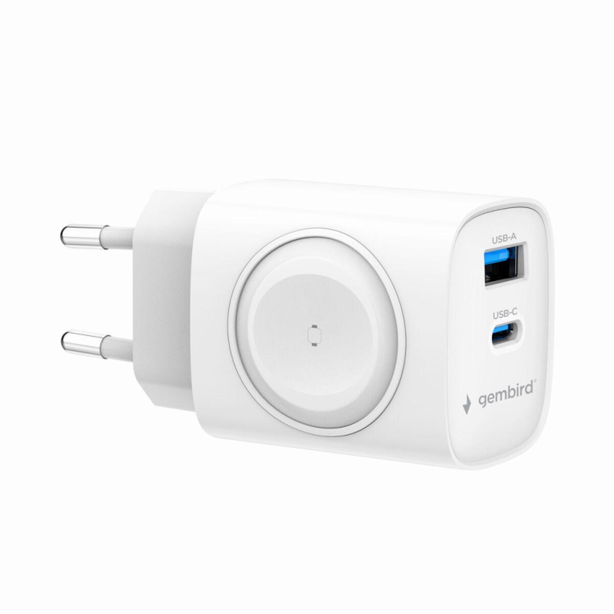 GEMBIRD vægoplader TA-UC-PDQCW20-01-W med USB-A og USB-C