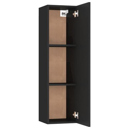 Tv-bord 30,5x30x110 cm konstrueret træ sort