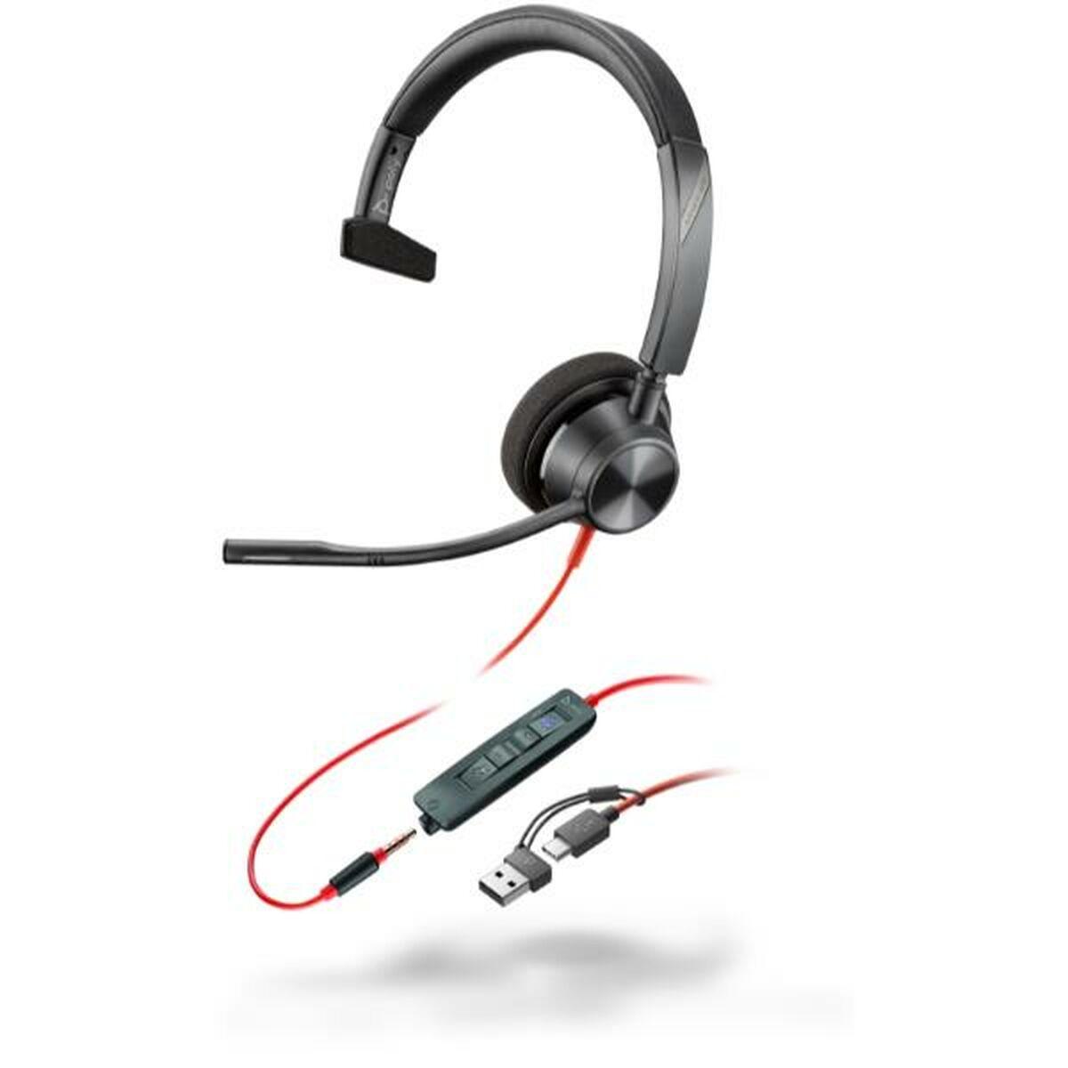 Poly 8X218AA headset med mikrofon - Sort (USB/USB‑C/3,5 mm) billede