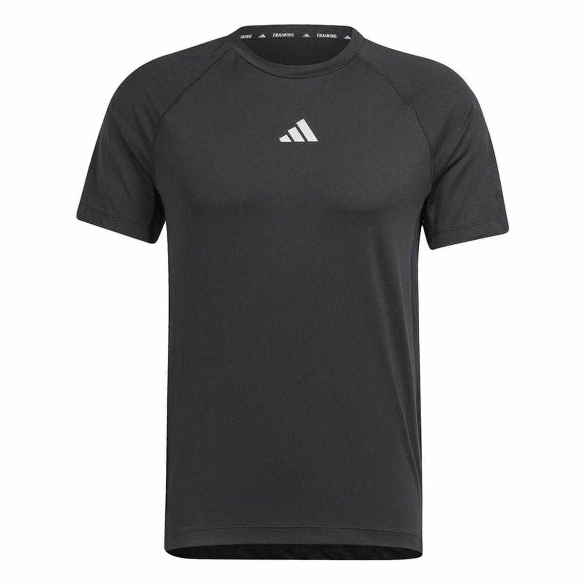 Kortærmet T-shirt til Mænd Adidas Essentials Gym+ Sort M
