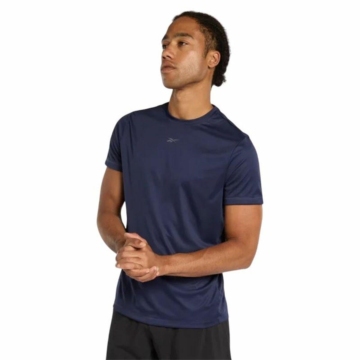 Kortærmet T-shirt til Mænd Reebok Id Train Ss Tech Marineblå L