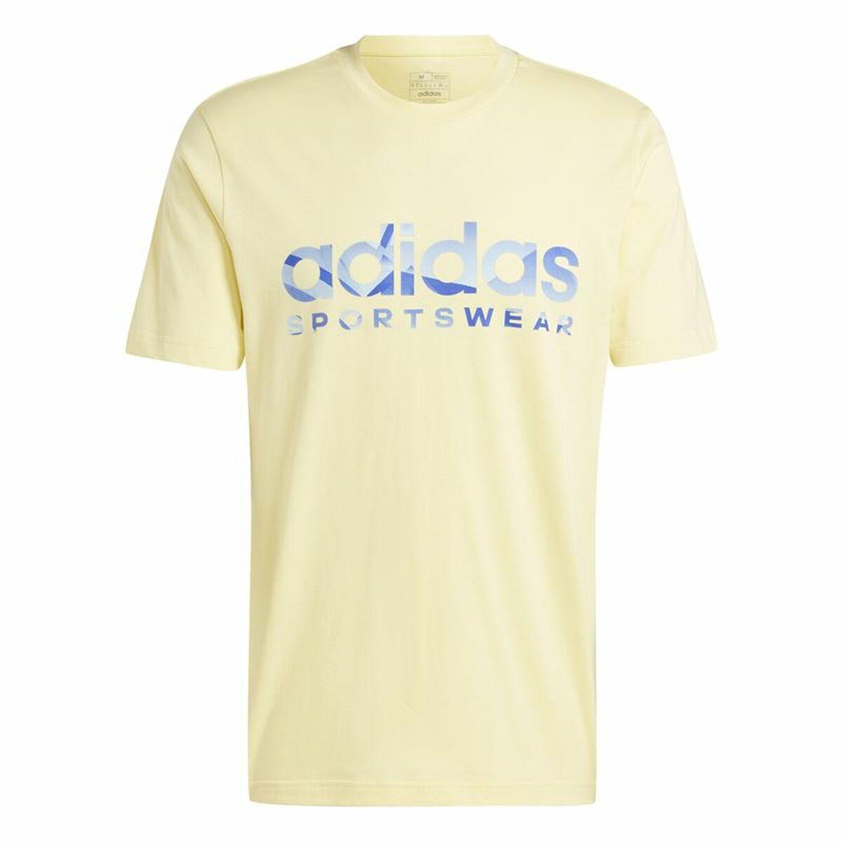 Adidas House Of Tiro Summer Linear Graphic T-shirt til mænd - Gul (S)