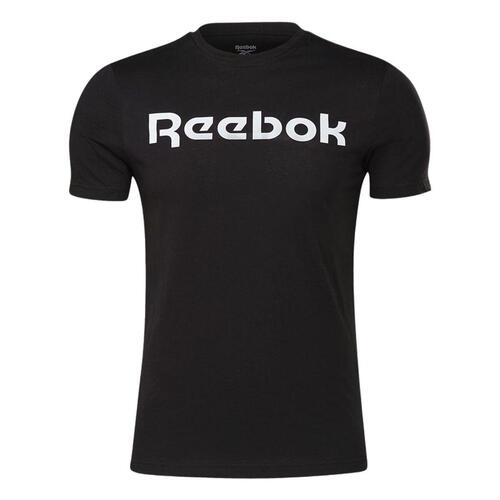 Kortærmet T-shirt til Mænd Reebok Graphic Series Linear Logo Sort M