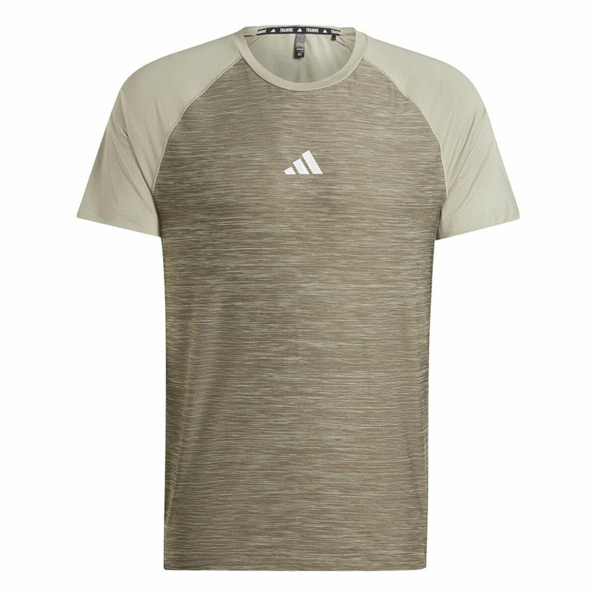 T-shirt herre Adidas Gym+ 3 Stripes - brun, kortærmet, XL